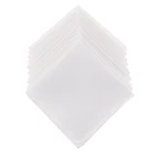 Носовые платки белые из чистого 100% хлопка для мужчин и женщин, 10 шт.