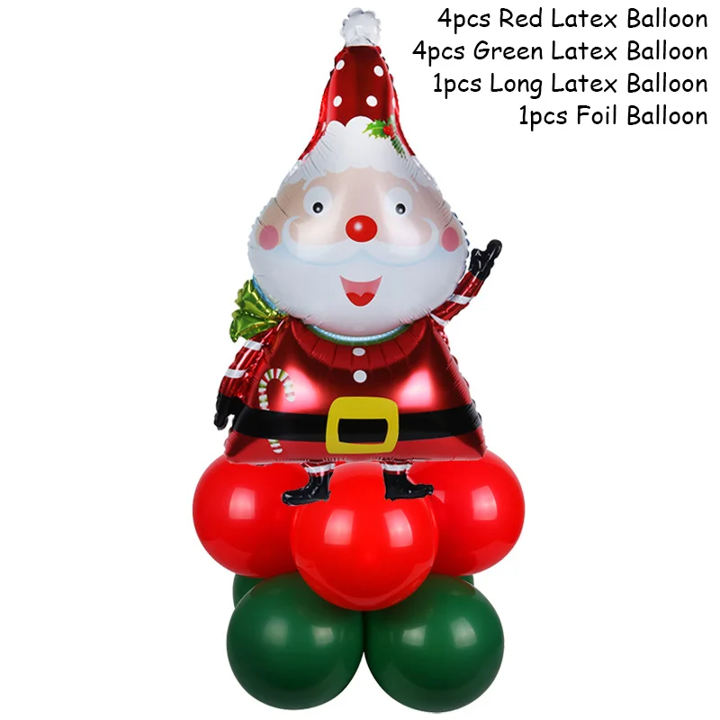 10pcs Balloon Set Рождественские украшения, воздушные шары, Набор Санта Клауса, снеговика, рождественские воздушные шары из фольги Globos, рождественские украшения для вечеринки, рождественские украшения - Цвет: 10pcs Balloon Set