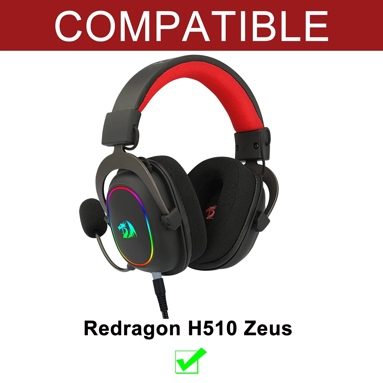 Сменный кабель-удлинитель OFC в оплетке для Redragon H510 Zeus проводная игровая гарнитура