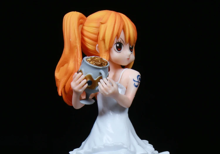 

16cm Anime Piece Theatre Version Figure Childhood Nami with White Dress Cartoon Pvc Collection Model Decoration Kids Gift Toys