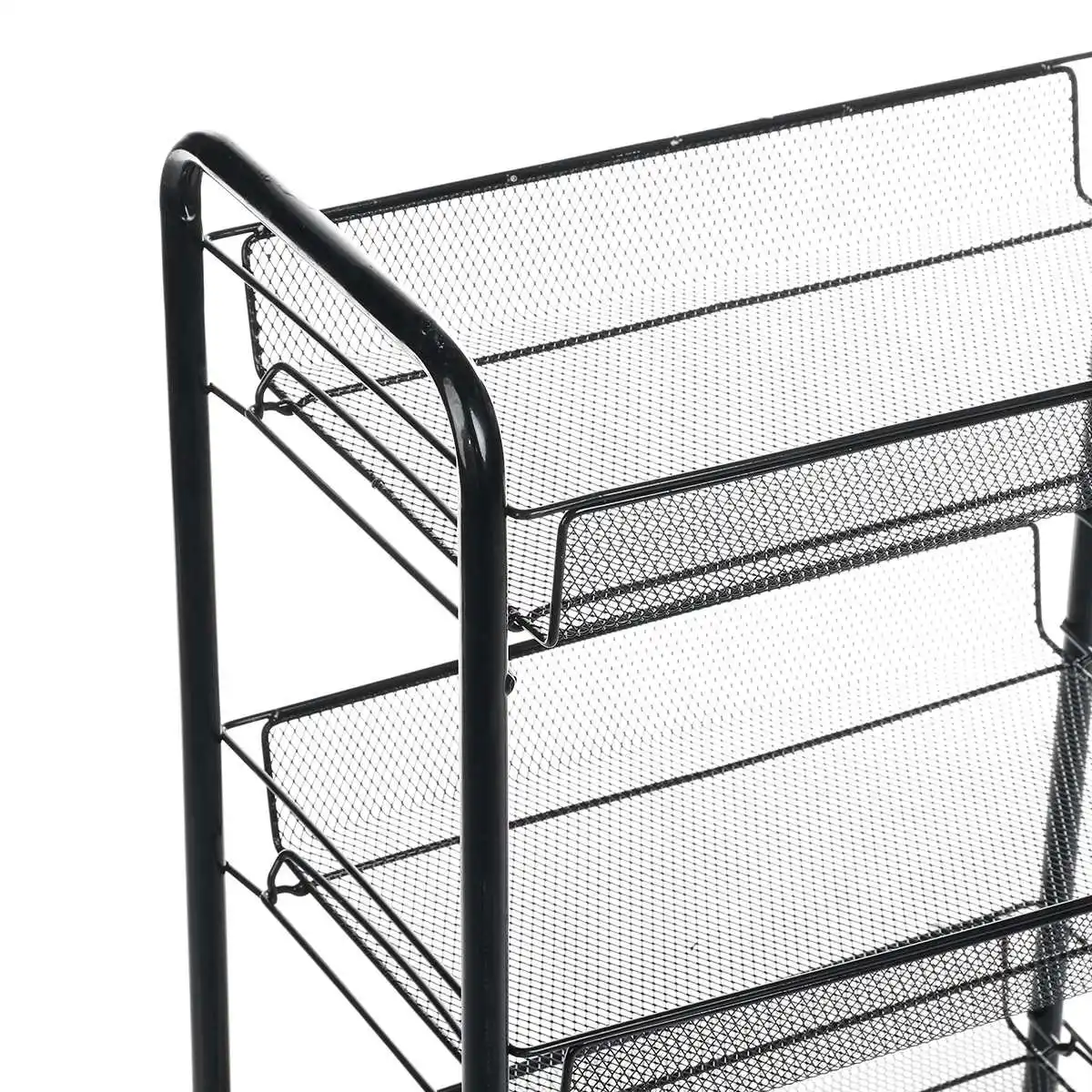 

Kitchen Trolley Floor Shelf 4 Layer Removable Storage Rack Space Saving Bathroom Mobile Storage Rack Organizer with Wheels