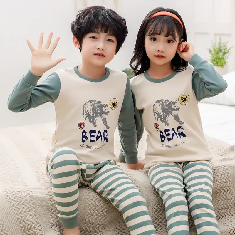 

Autumn Pajamas Set For Girls Boys Clothes Cute Cat Full Sleeve Pyjamas Kids Pijama Infantil Children's Clothes Suit 4 6 8 10 12Y