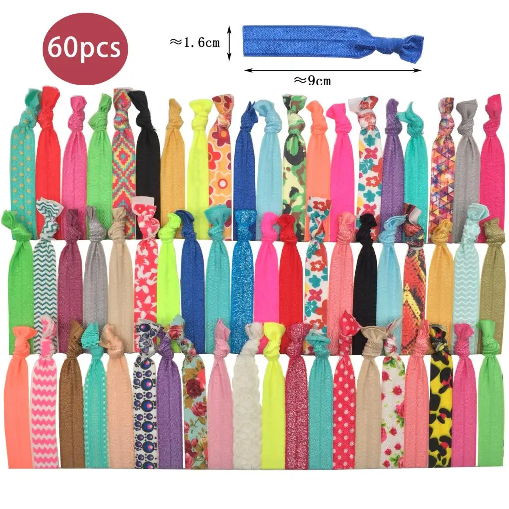 60 шт./лот конфеты цветной хвост держатели твист лента резинки/резинки для волос, аксессуары для волос, смешанные Цвет s