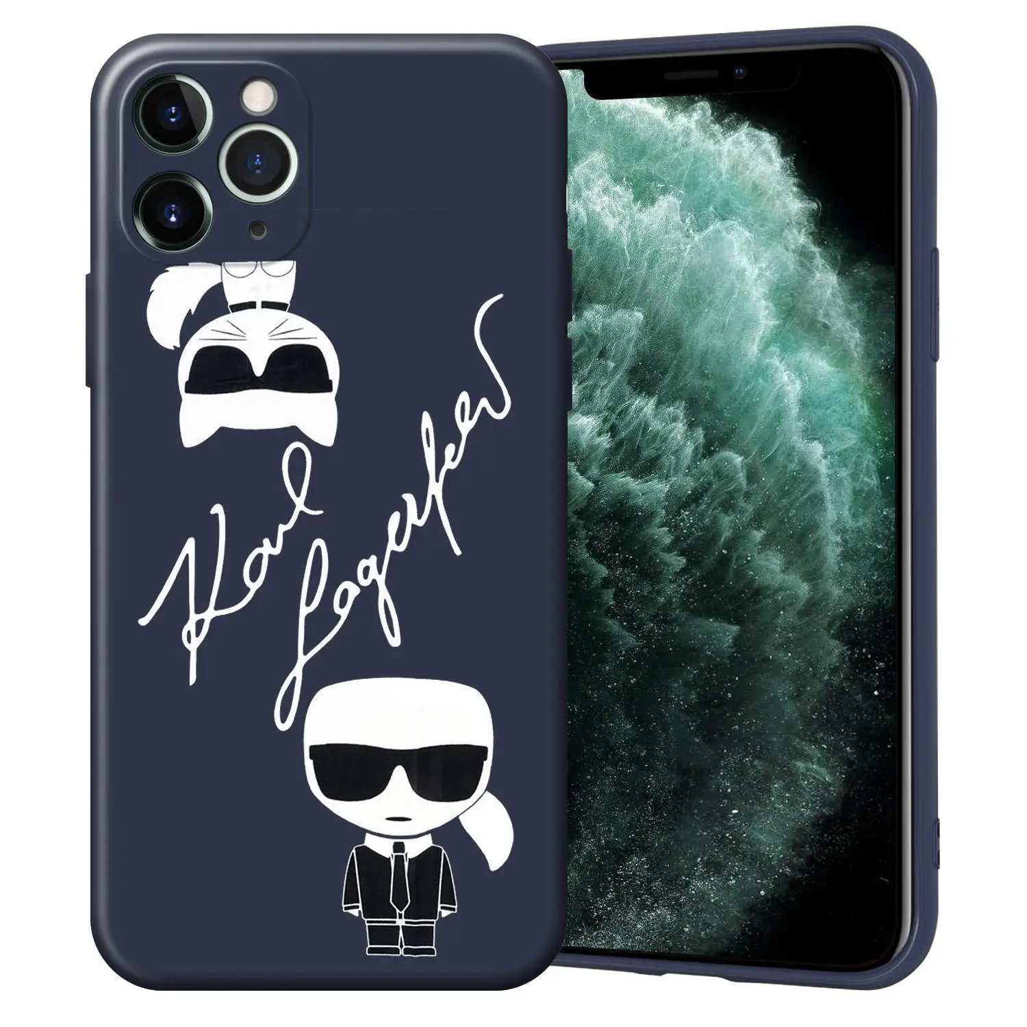 

Famous Brand Designer Cartoon Cute Blue Phone Case for iPhone 6 S 7 8 Plus X XR XS 11 12 mini Pro Max Silicone Protective Sleeve