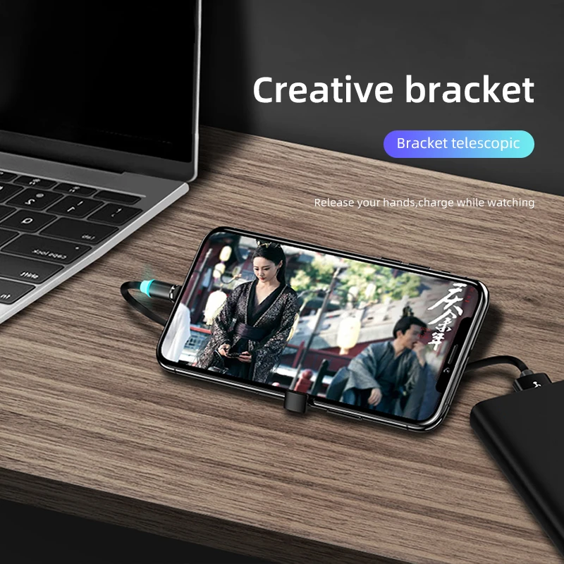 3 в 1 портативный магнитный USB-кабель для iPhone 12 Pro Max поглощающий мини-светильник