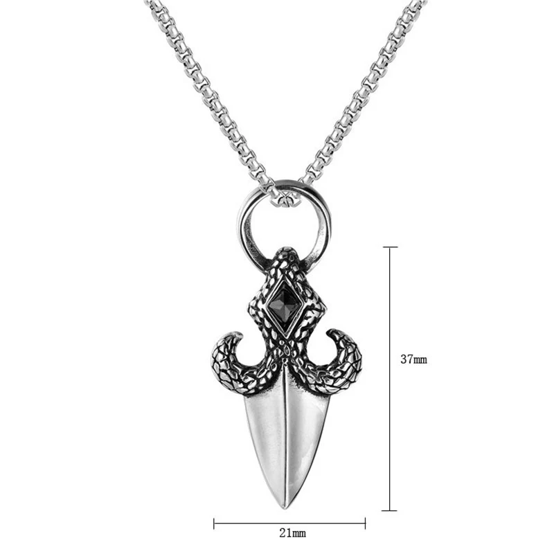 Viking dagger pendant necklace stainless steel personality men and women fashion accessories viking jewelry | Украшения и