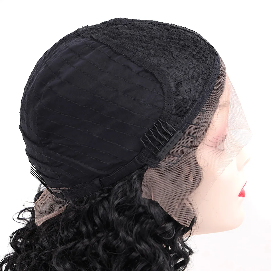 

Afro Kinky Curly T Part Short Bob Wig Synthetic Lace Part Wig Cosplay Daily Use For Black Women 14 Inch