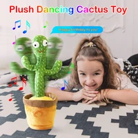 kawaii dancing cactus plush toy funny can learn to speak early childhood education toy luminescent can sing plush doll for kids