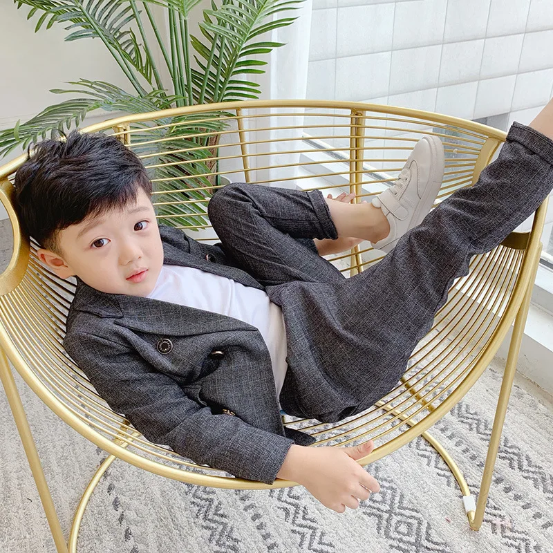 Костюм детский из куртки и брюк модный костюм для школьной вечеринки мальчиков