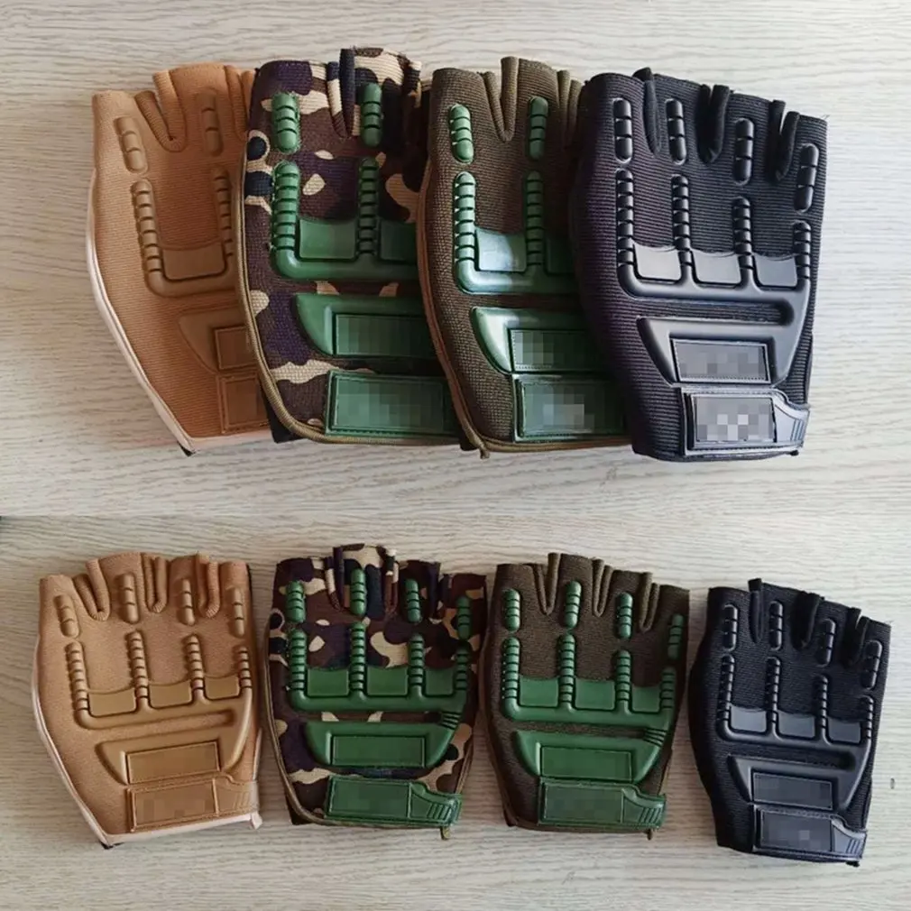 Тактические перчатки на полпальца велосипедные противоскользящие