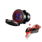 DIY QC3.0 двойное зарядное устройство USB Сенсорный переключатель автомобильное зарядное устройство 60 см кабель с предохранителем для 12 В24 В автомобиль лодки морской Мотоцикл Грузовик внедорожник UTV