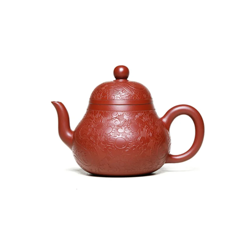

Yixing Purple Clay Teapot Handmade Raw Ore Dahongpao Longwen Siting Teapot Tea Set Chinese Tea Set Household Teapot Kettle Tea