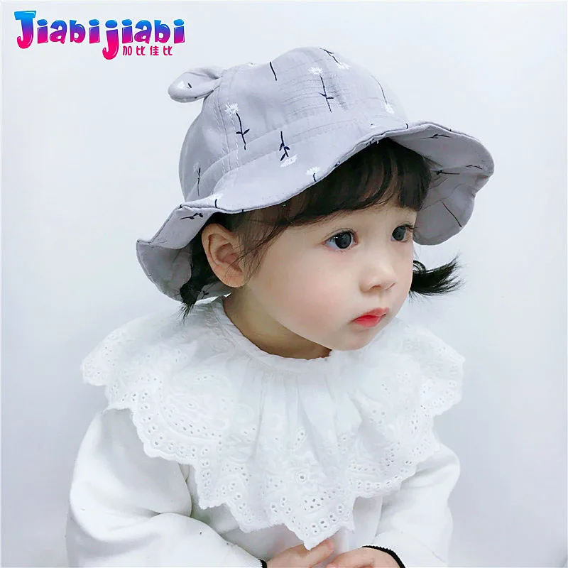 Toddler Bucket Hat Spring Summer Baby Children Binaural Flowers Sunshade Preschool Boys Girl Fisherman Beach 1-4 Old | Аксессуары для