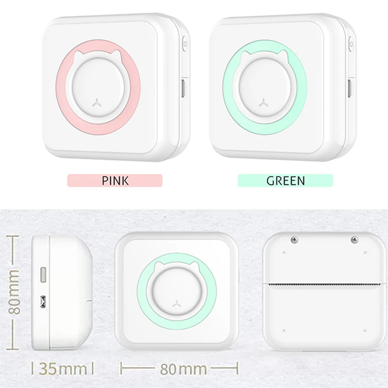 

Mini Bluetooth Thermal Printer Digital Instant Photo Printer Cute Portable For Smartphone IOS Android