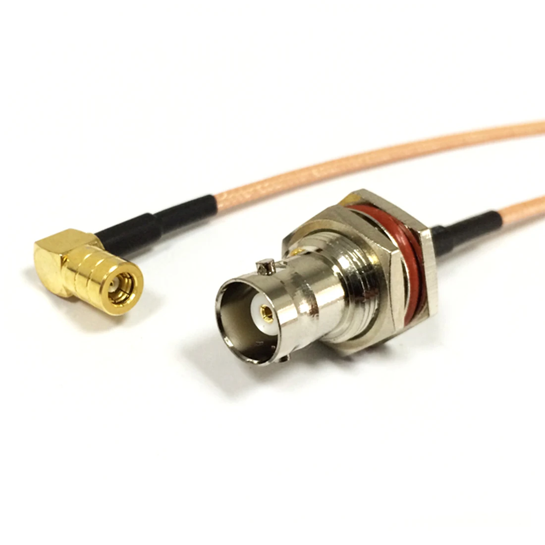 1Or 2Or 10PCS New BNC Bulkhead Switch SMB Female Jack Right Angle Convertor Jumper Cable RG316 15CM 6" Adapter on = 1/2/10 шт. Новый переключатель BNC Bulkhead SMB разъем Разъем справа под углом Конвертер Переходный кабель RG316 15 см 6" Адаптер