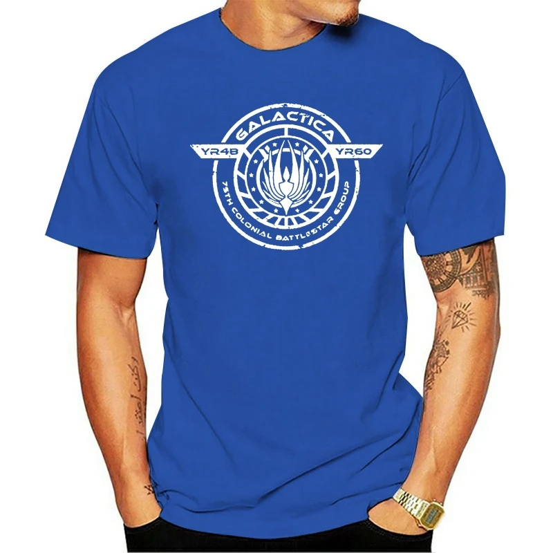 

Men Galactica BS 75 Battlestar Galactica Printeds Top 2021 Fashion 100% Cotton O-neck T-shirt