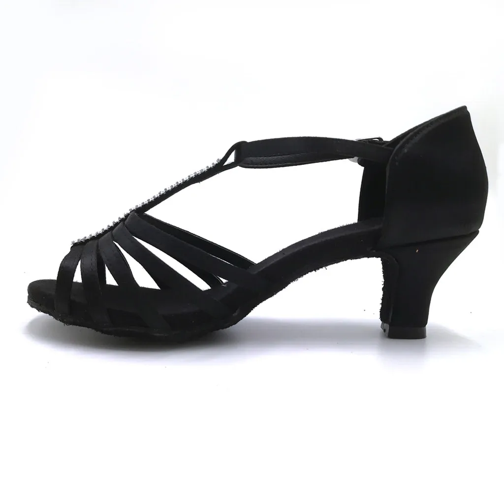 

Sandals Woman Cute High-heeled Buckle With Rhinestones Latin Dance High Quality Brand Honorable Women Summer Shoes