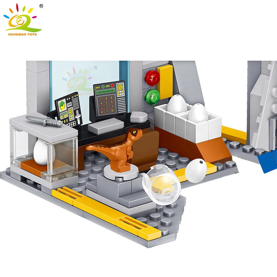 HUIQIBAO 365 шт. Юрский динозавр научно-исследовательский центр строительные блоки