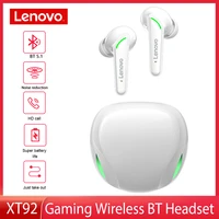 lenovo earbuds xt92 tws bt5 1 noise cancelling game earphones low latency headset with microphone sport in ear heaphones