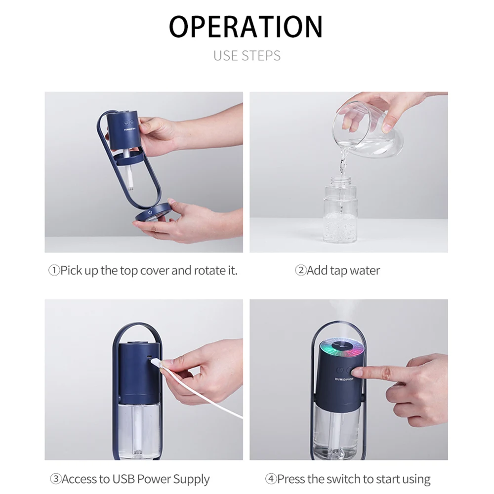 200 мл увлажнитель светодиодный светильник ультразвуковой распылитель