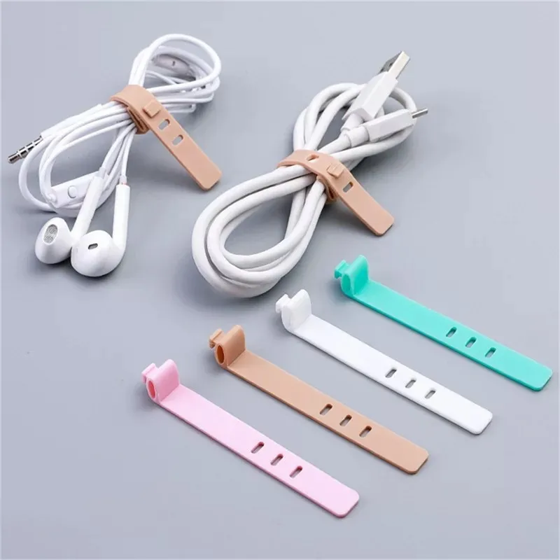 

4pcs Multifunction Cable Winder For iPhone Samsung Earphone MP4 Silicone Cable Organizer Wire Wrapped Cord Line Storage Holder