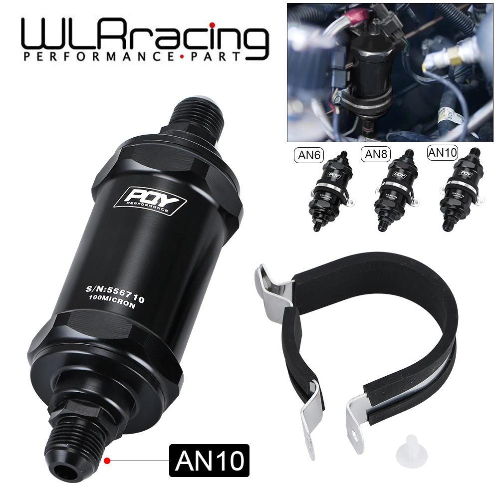 WLR RACING-PQY черный AN6/AN8/AN10 встроенный топливный фильтр E85 этанол с 100 микрон элемент