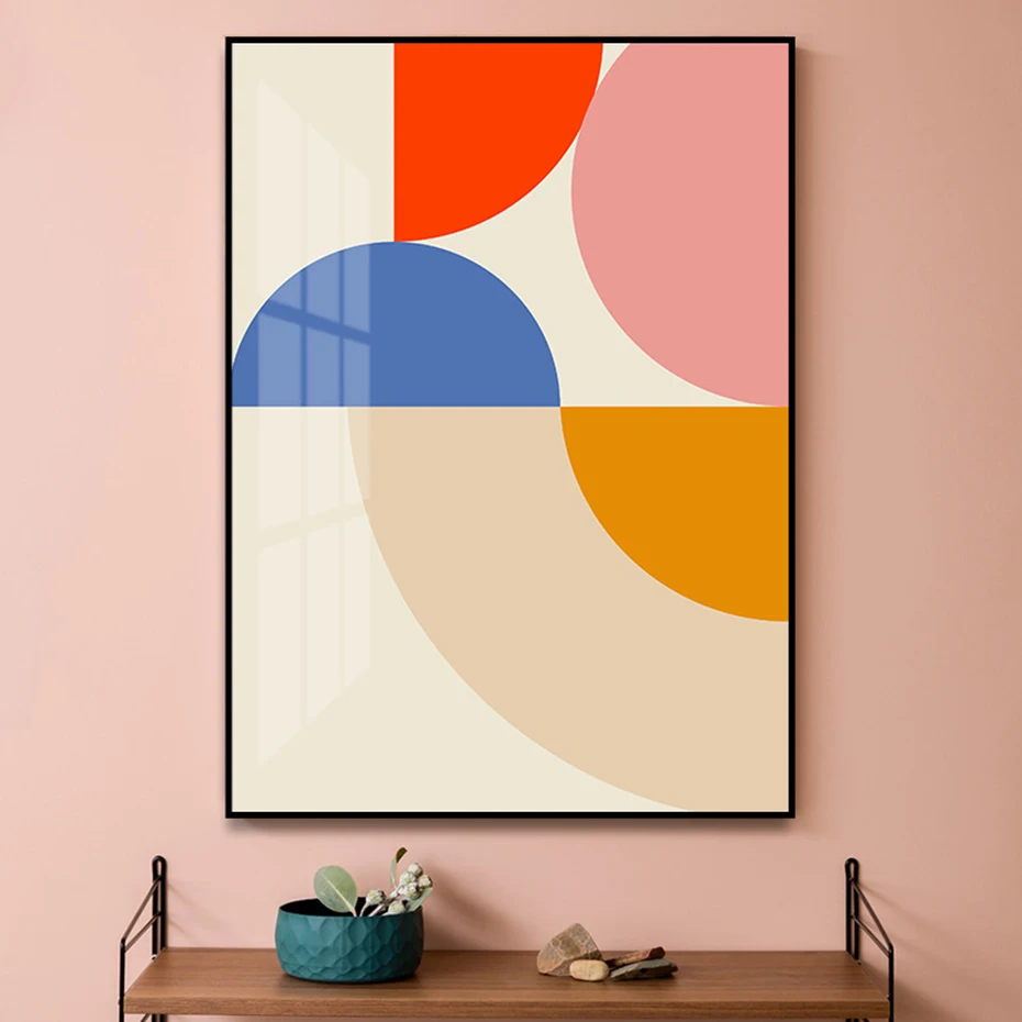 

Modern Abstract Geometric Color Block Poster and Prints Canvas Printings Wall Art Pictures for Living Room Home Decor No Frame