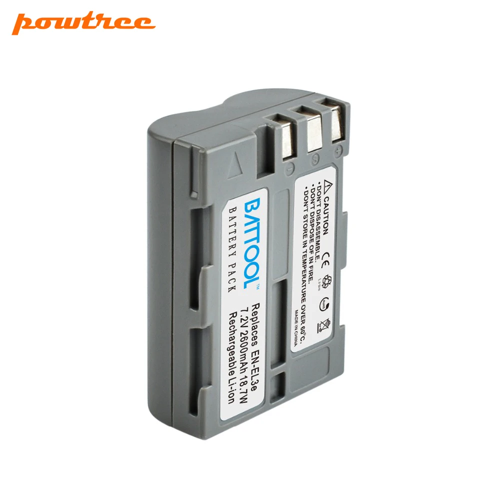 1 Battery Battool 2000 мА/ч, EN-EL3e RU EL3e EL3a ENEL3e Камера Батарея+ Зарядное устройство для Nikon D300S D300 D100 D200 D700 D70S D80 D90 D50 - Цвет: 1 Battery