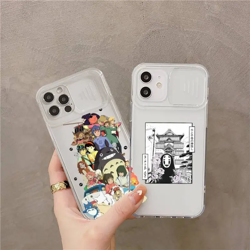 

Totoro Miyazaki Hayao Spirited Away anime Phone Case Transparent for iPhone 7 8 11 12 se 2020 mini pro X XS XR MAX Plus