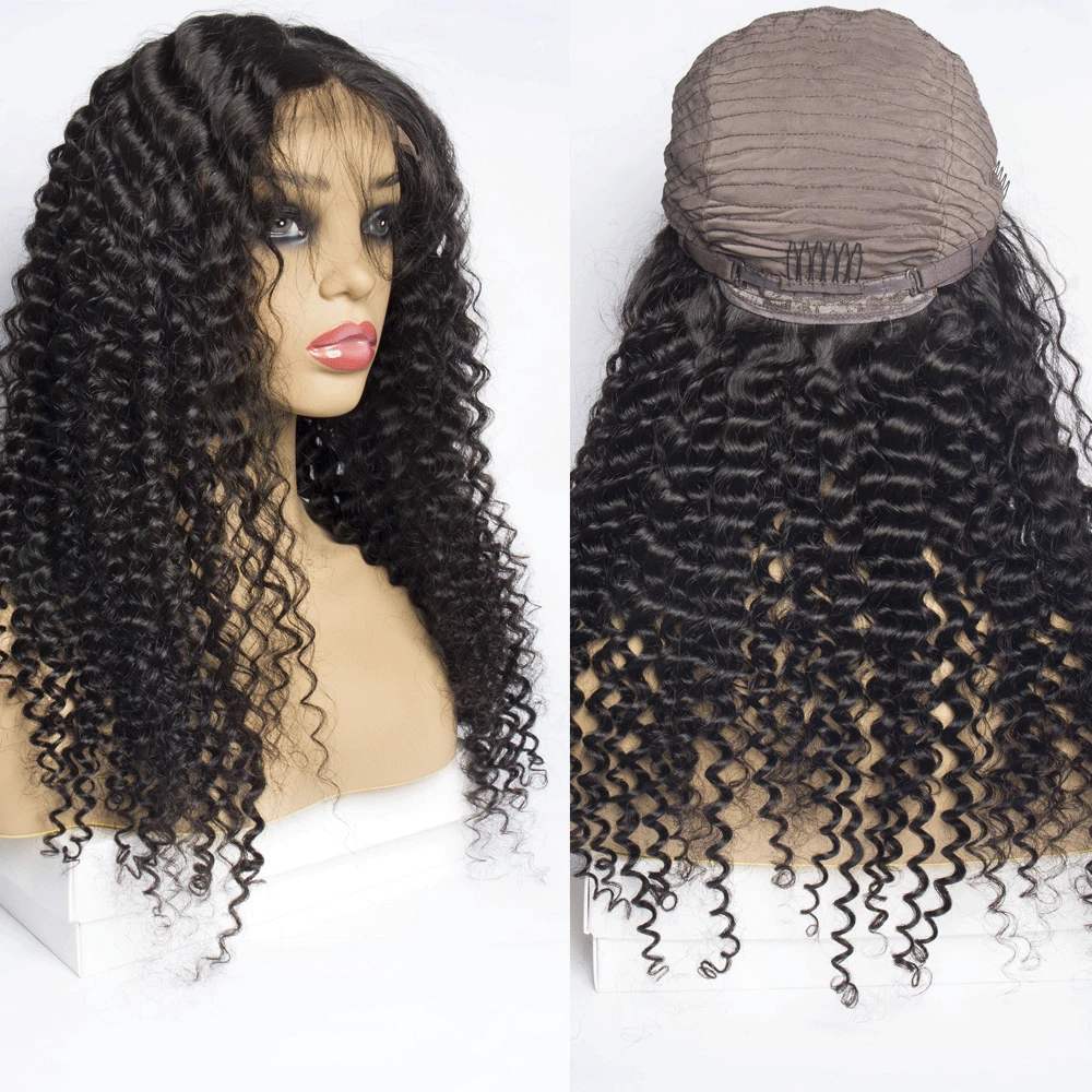 ALIBELE индийские волнистые волосы парик из человеческих волос на сетке спереди для
