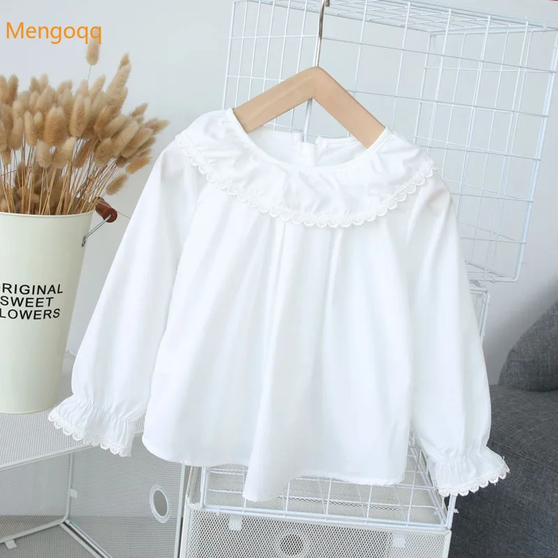 

Toddler Kids Baby Girls Autumn Full Sleeve Ruffles Solid Bow Top Shirts Children Princess Casual Blouses 2-7Y