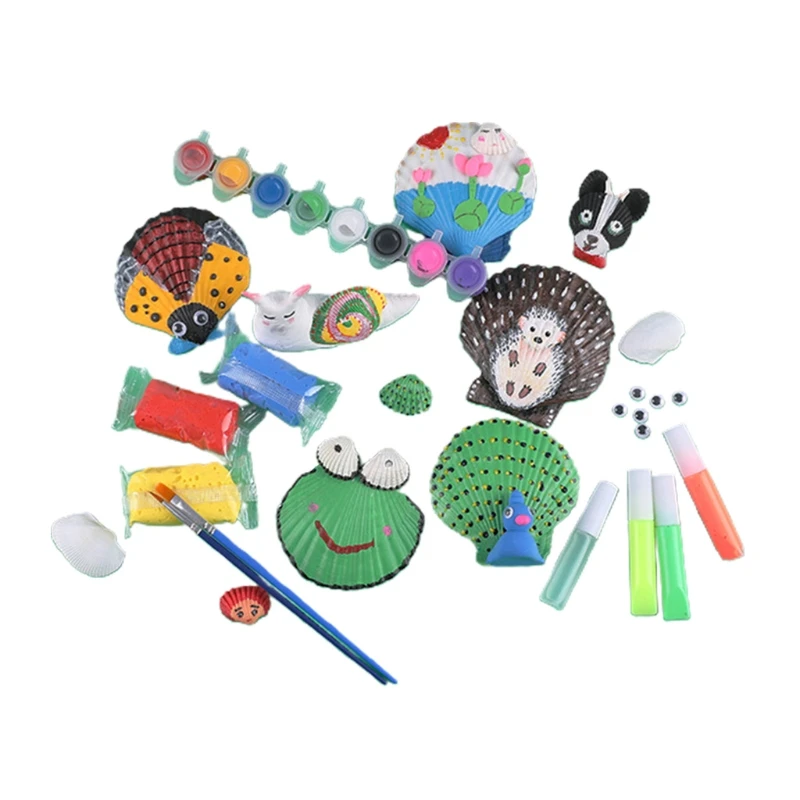 

1PC Creative DIY Handcrafts Hand Painting Set for Toddlers Arts and Crafts Toys Educational Preschool Shell Painting Kit 77HD