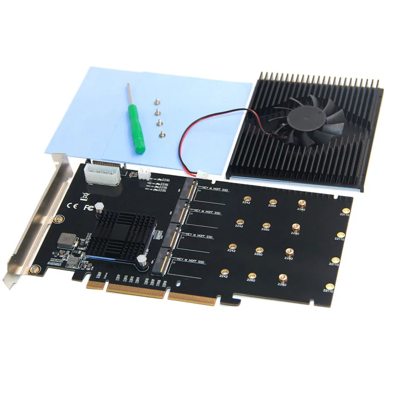 Добавить на карты адаптер M.2 Raid контроллер/Ssd/карта Pci E/Pcie Ssd радиатор охлаждения