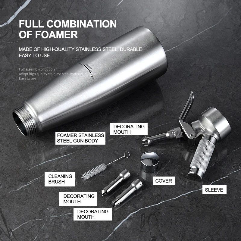 Аппарат для взбивания взбитого крема из алюминия 500/1000 мл |