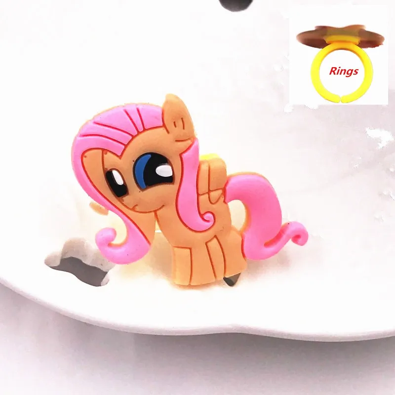 6 шт./компл. Детские Кольца с единорогом из мультфильма Моя маленькая лошадь для