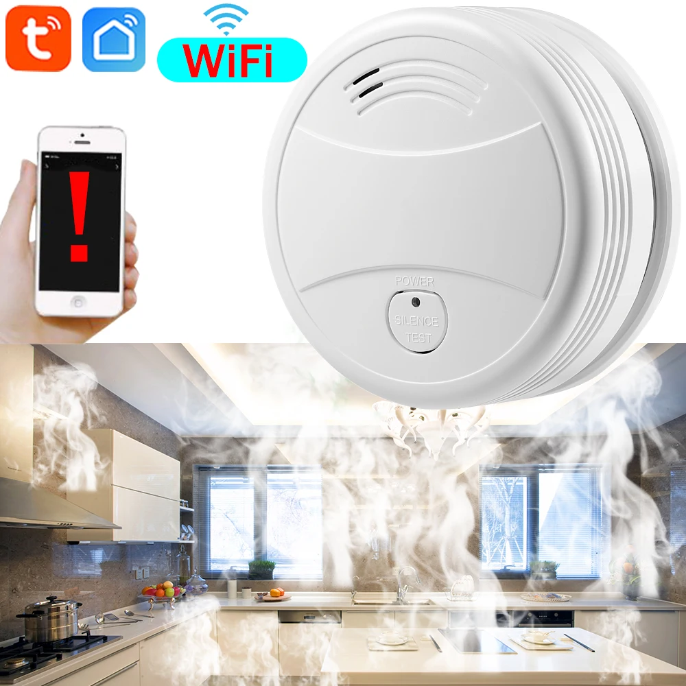 Система пожарной сигнализации Tuya Wi-Fi детектор дыма управление через приложение |