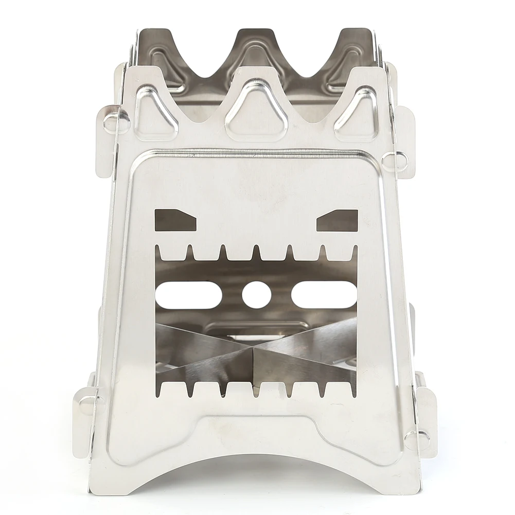 Туристическая плита из нержавеющей стали портативная дровяная плитка для