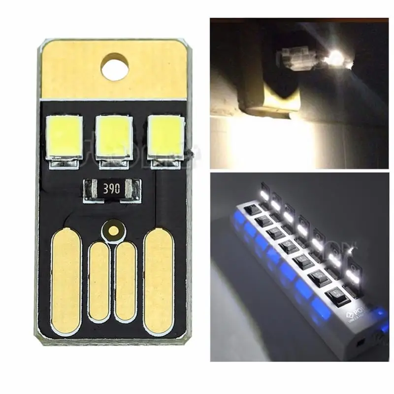 Ночная лампа 5 шт./лот миниатюрная карманная USB-карта светодиодный Ночной