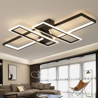 modern led chandeliers lighting fixtures for living room bedroom kitchen home with remote control black lustre ceiling lamp
