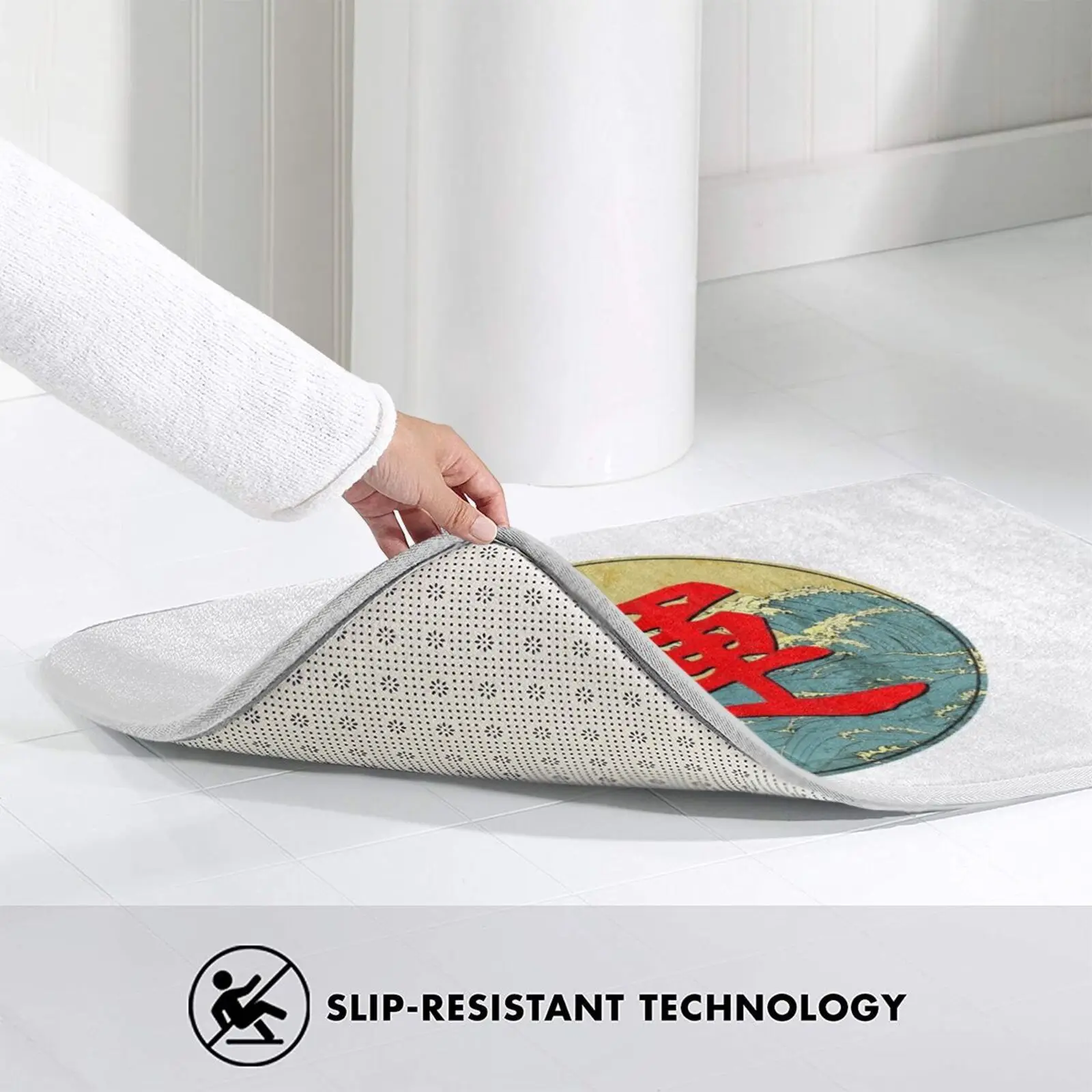 Коврик для японской культуры влюбленных коврик с надписью канагава нескользящий