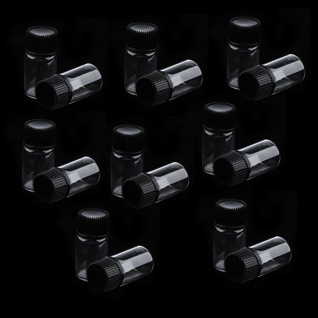 20 Packs 3ML Clear Glass Vials with Plastic Cap for Essential Oils Aromatherapy Fragrance Serums | Красота и здоровье