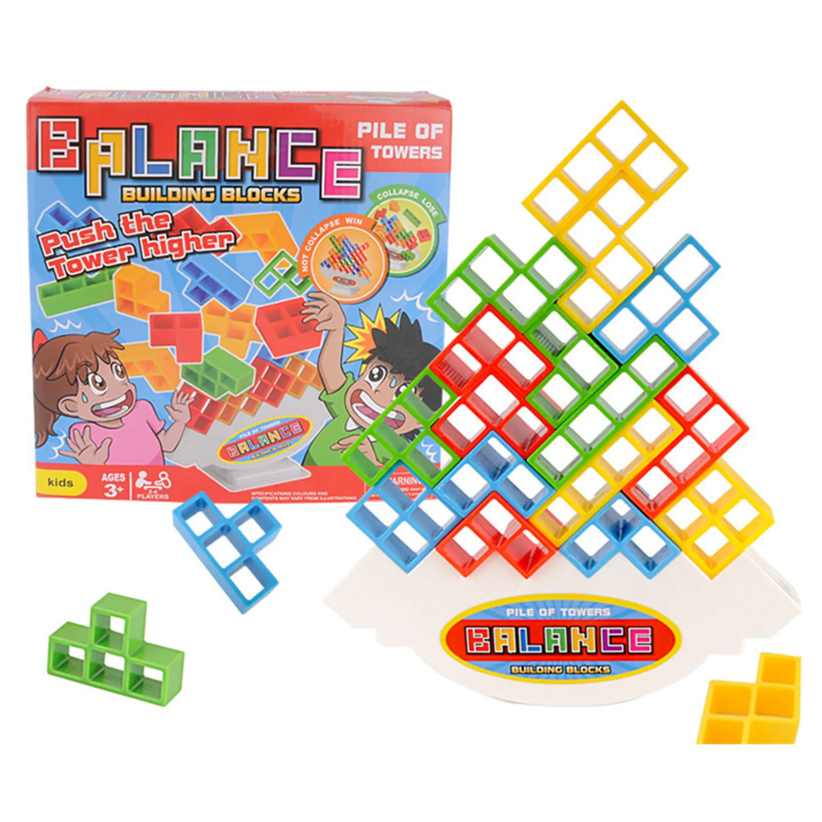 

Bright Colors Russian Building Blocks Balancing Stacking Toys Box Set Birthday Gift For Kids Adults