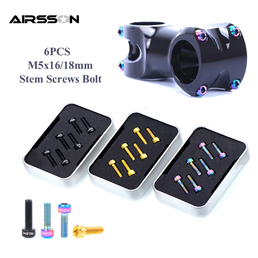 6 шт. M5x16/18 мм винты из титана болт для руля MTB велосипеда Сверхлегкий вынос
