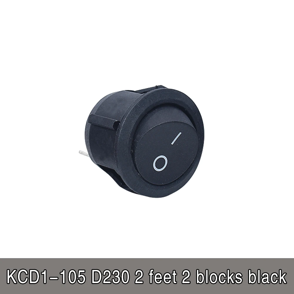 

10 шт., маленькие круглые Клавишные переключатели KCD1-105 диаметром, черный, маленький, Круглый, черный, белый, красный, 2-контактный переключатель вкл./выкл. Со светодиодом