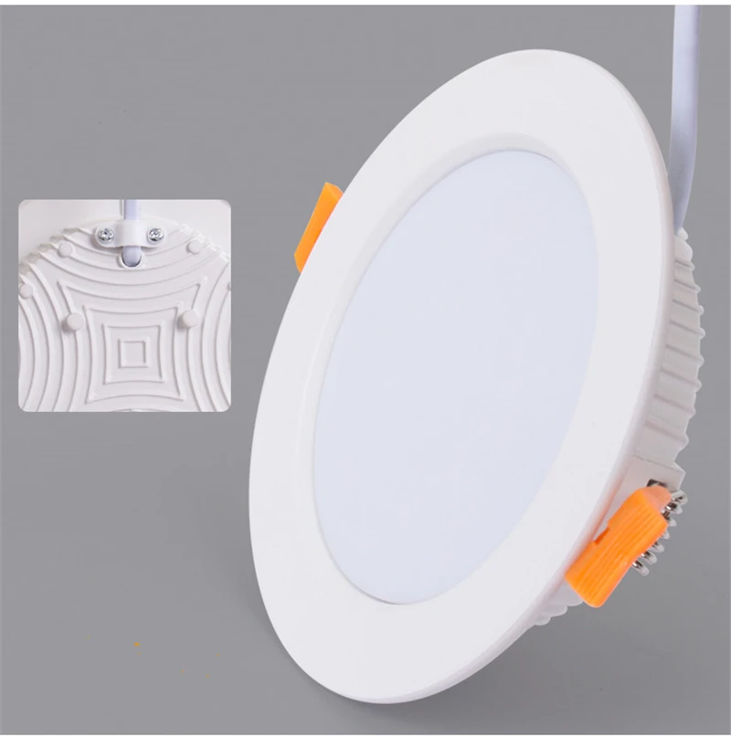 Светодиодный вниз светильник 220V LED пятно света светодиодный вниз светильник с регулируемой яркостью, 3 Вт, 5 Вт, 7 Вт, 9 Вт, 12 Вт светодиодные утопленный ультратонкое естественное освещение CRI> 80 светодиодный потолочный светильник светодиодный-лампа с плафоном