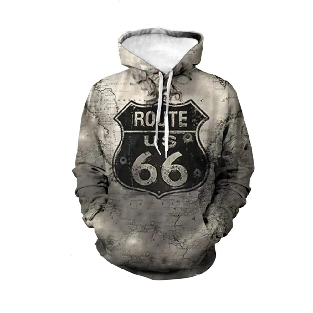 

Hip Hop Hoodie Highway 66 Divertido Moletom Com Capuz Impresso Em 3d Roupa Casual Americana Men Sweatshirt With A Hood Hoodies