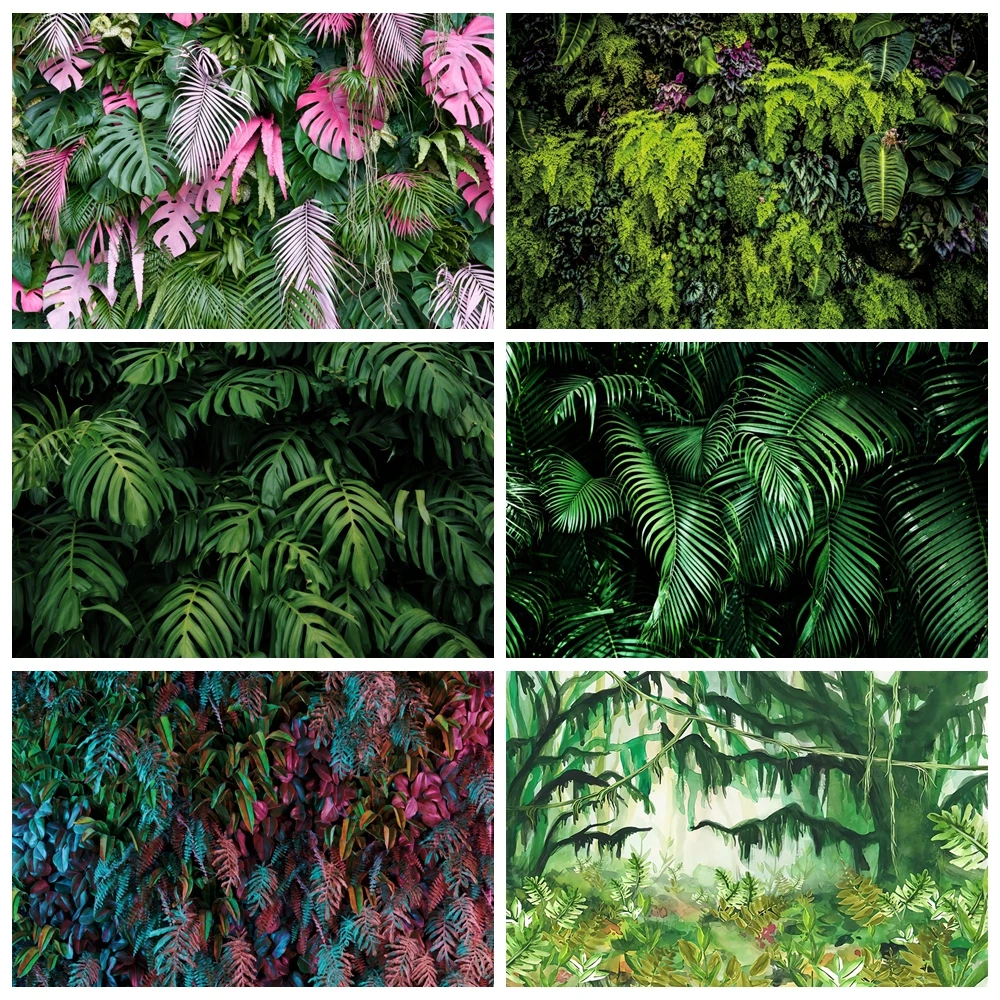 

Laeacco Tropical Forest Green Plants Leaves Foliage Photography Backdrops Photographic Backgrounds Birthday Photocall Photozone