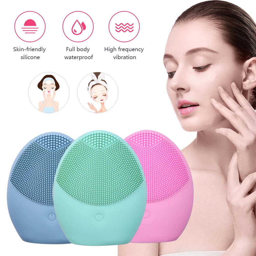 

Professional Ultrasonic Vibration Battery Facial Cleansing Face Washing Brush Skin Blackhead Remover Pore Cleaner Face Massage