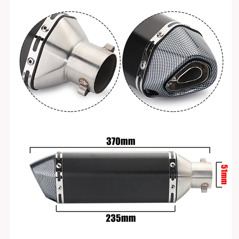 Универсальный мотоцикл Akrapovic выхлоп модифицированный Кроссовый глушитель для FZ6 CBR250 CB600 MT07 ATV Dirt Pit Bike