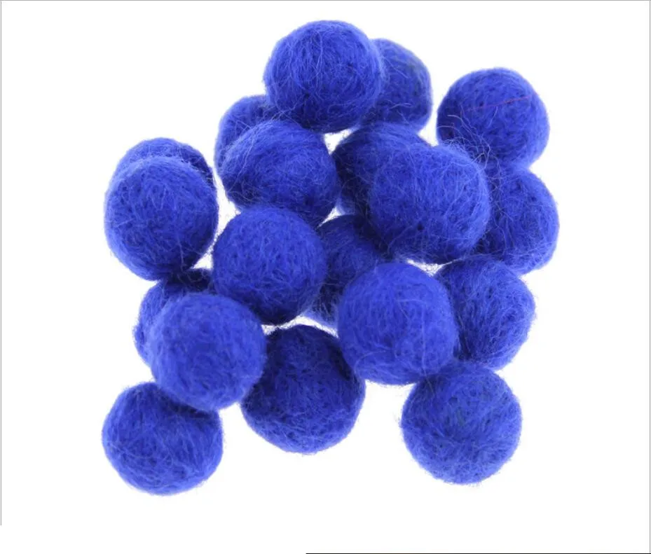 Royal Blue 10 шт. 2 см красочный шарик из шерстяного войлока DIY ремесло фетровые Шары поставки для детей лента для волос одежда ремесло аксессуары брошь украшения - Цвет: Royal Blue